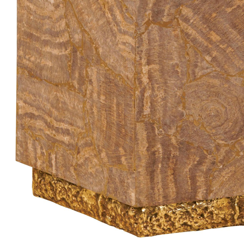 Century Furniture Aidan Hexagon Accent Table in Brown and Brass, , large