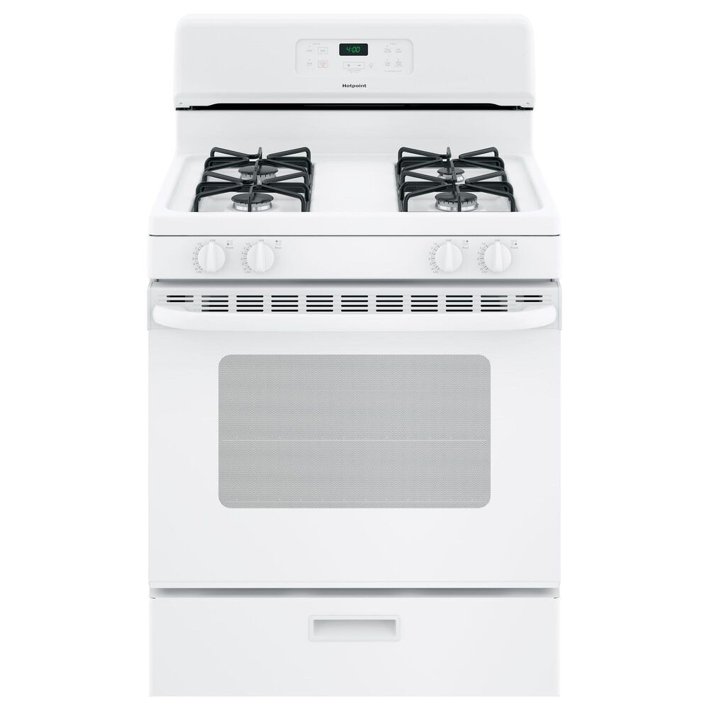 Hotpoint 30" Free-Standing Standard Clean Gas Range in White, , large
