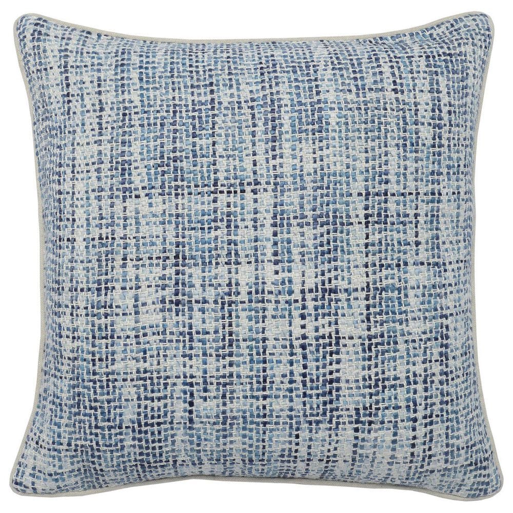 Classic Home Brax and Brook 22" Square Throw Pillow in Blue and Ivory, , large