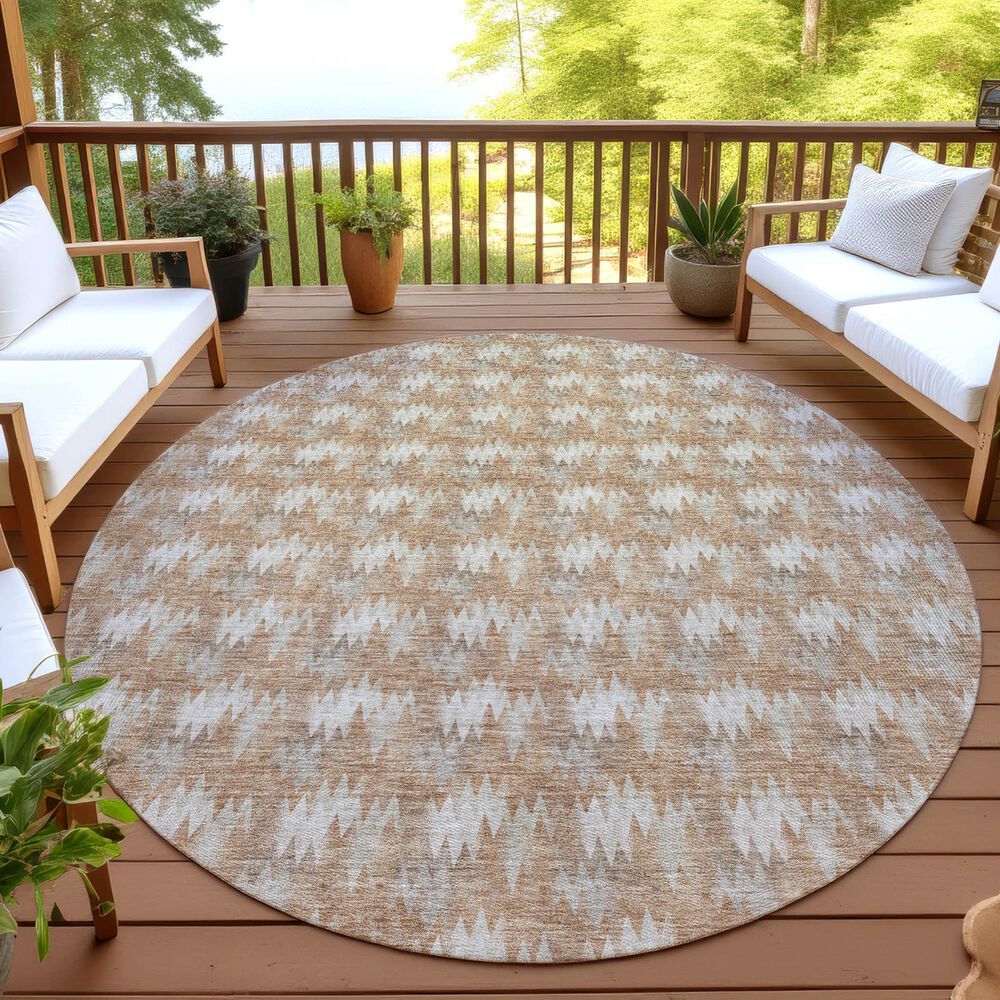 Dalyn Rug Company Soft Essentials Chevron Copper 8' Round Area Rug, , large