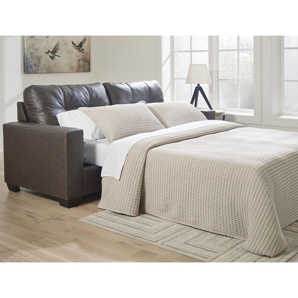 Ashley Barlin Mills Stationary Queen Sleeper Sofa in Umber, , large