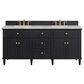 James Martin Vanities Lorelai 72" Double Bathroom Vanity in Black Onyx with 3 cm Eternal Jasmine Pearl Silestone Top, Rectangular Sinks and FreePower Wireless Charger, , large