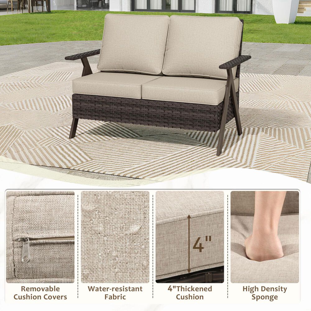 Sunwell Garden 3-Piece Patio Chat Set in Beige, , large