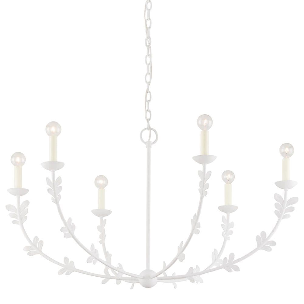 Troy Lighting Florian 6-Light Chandelier in Gesso White, , large