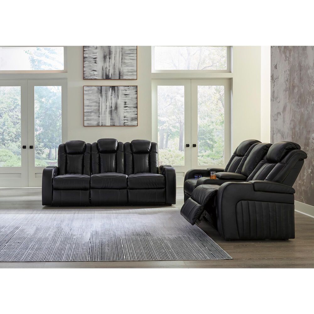 Ashley Caveman Den 2-Piece Power Reclining Living Room Set in Midnight, , large