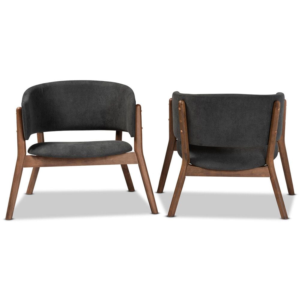 Baxton Studio Baron Accent Chair in Dark Grey (Set of 2), , large
