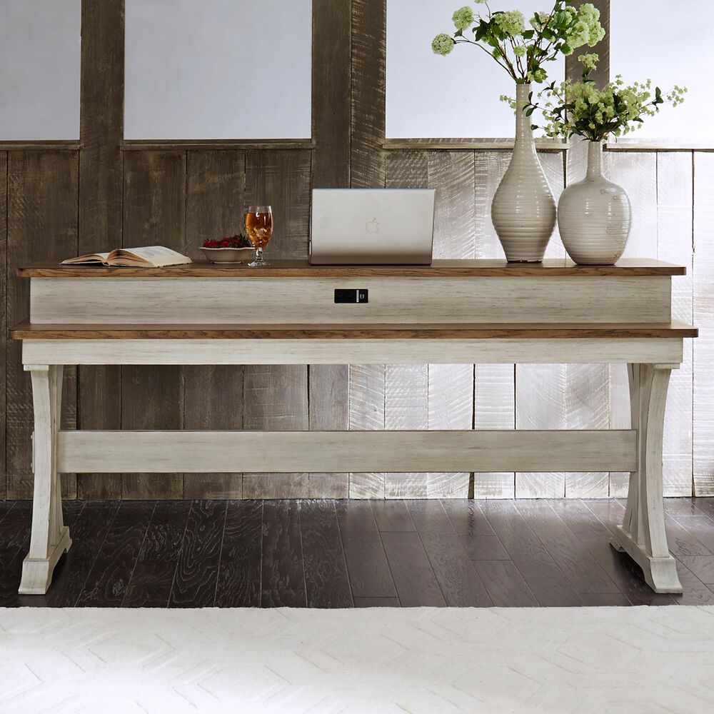 Belle Furnishings Farmhouse Reimagined Console Bar Table in White, , large