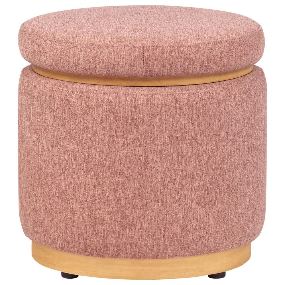 Linden Boulevard Sunny Storage Ottoman in Pink, , large