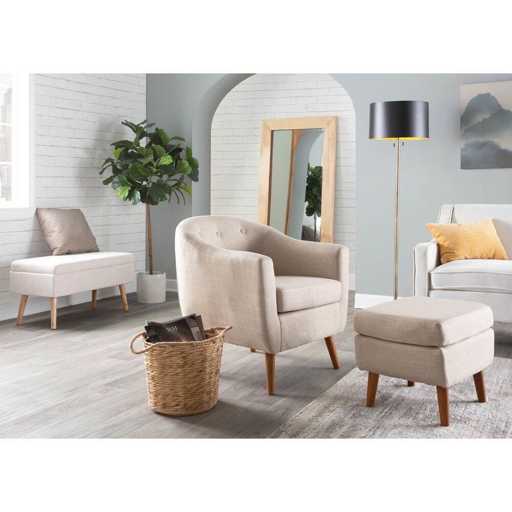 LumiSource Storage Bench in Beige, , large