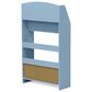 HOMLUX 4-Tier Space Saving Bookshelf with Storage Cabinet and Door in Light Blue, , large