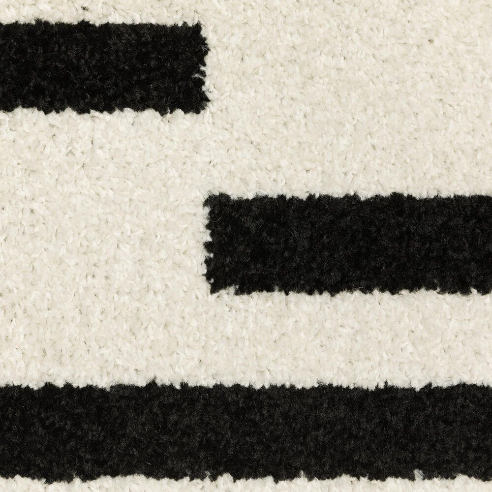 ROW by Oriental Weavers Quinn Striped Beige and Black 2' x 7' Runner, , large