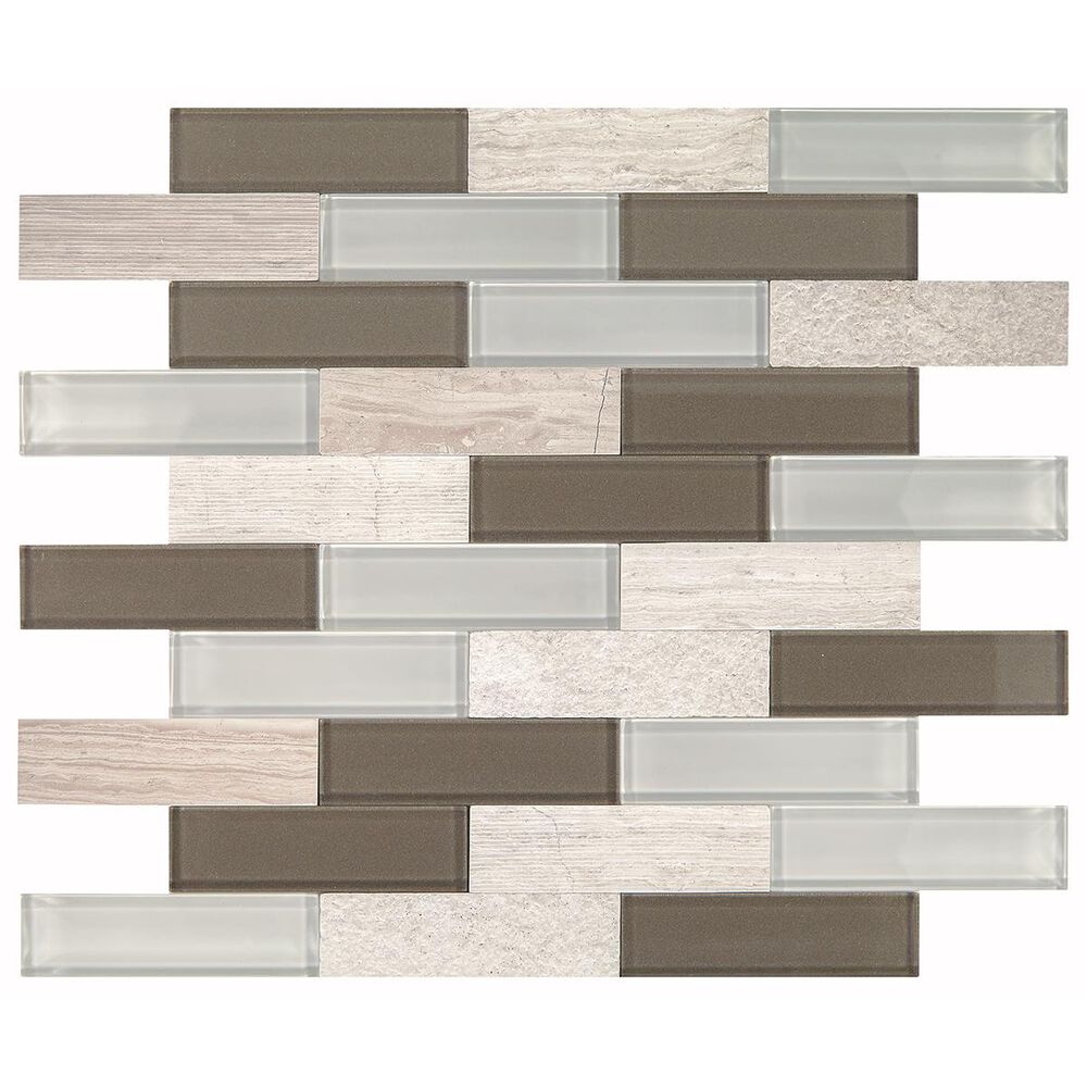 Dal-Tile SimplyStick Chenille White 12"x12" Brick Joint Mosaic Sheet, , large