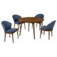 Blue River Arcadia and Juno 5-Piece 48" Dining Set with Blue Cushion in Walnut, , large
