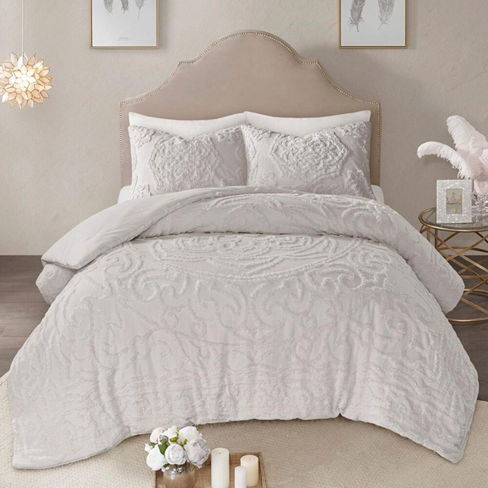 Hampton Park Laetitia 3-Piece Queen Comforter Set in Gray, , large