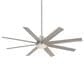 Minka-Aire Slipstream 65" Indoor/Outdoor Ceiling Fan with LED Light in Brushed Nickel Wet, , large