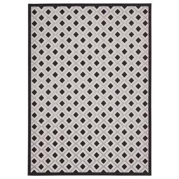 Nourison Aloha Geometric 7" x 10" Black and White Indoor/Outdoor Area Rug, , large