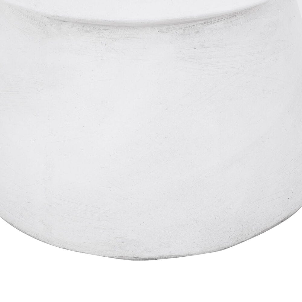 Hearth and Haven Round Patio Side Table with Hourglass-Shaped Base in Antique White, , large