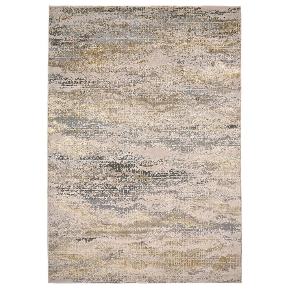 Feizy Aura 3735F 8" x 10" Gold and Gray Area Rug, , large