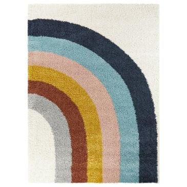 Balta Rugs Amelia Rainbow 4"4" x 6" White Kids Area Rug, , large