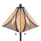 LumiSource Ren Floor Lamp with Brown and Cream Glass Shade in Oil Rubbed Bronze, , large