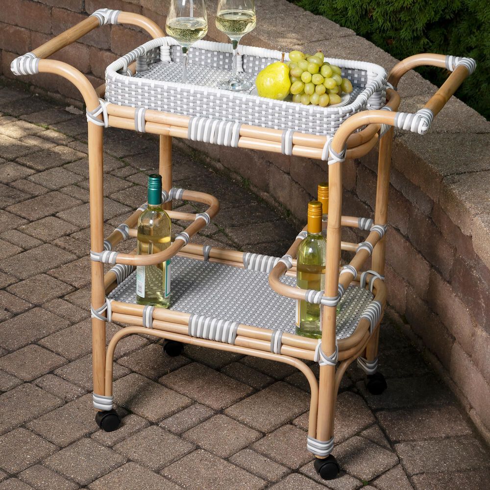 Butler Selena Bar Cart in Grey and White, , large