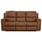 Flexsteel Henry Power Reclining Sofa and Loveseat Set in Caramel Brown, , large
