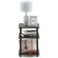 HOMLUX 3-Tier Side Table in French Oak and Black, , large