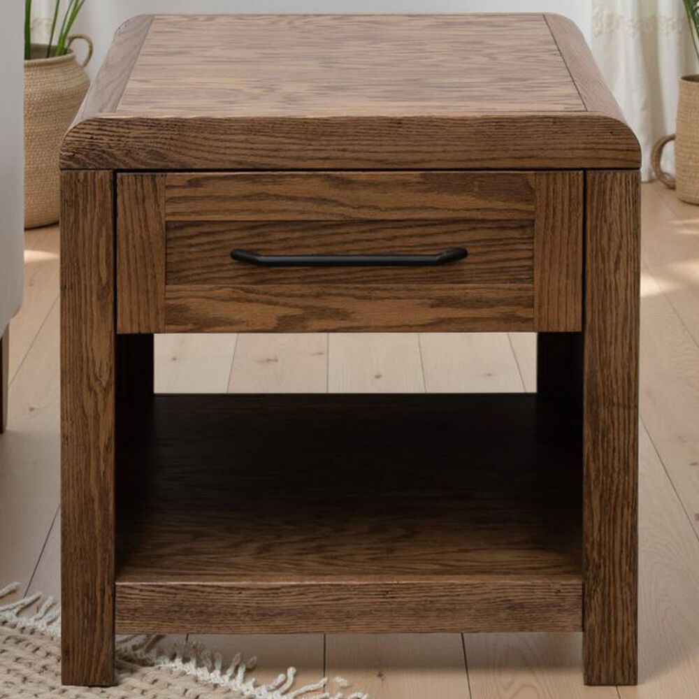 Legends Home Haven End Table in Bourbon Oak, , large
