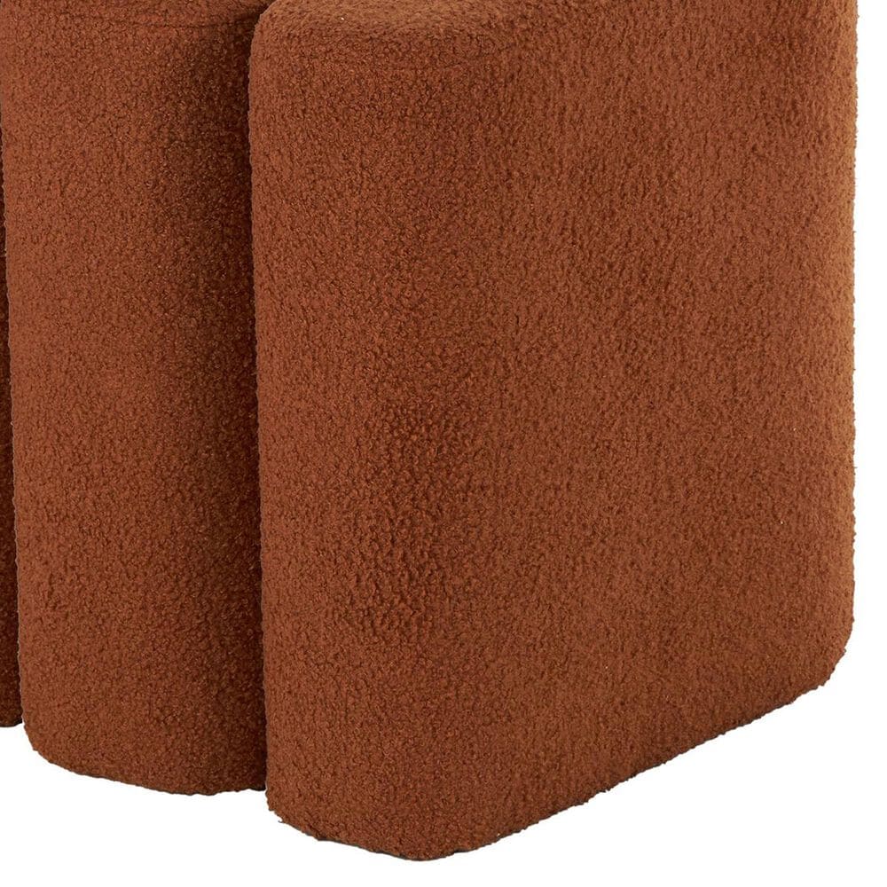 Maple and Jade 18" Boucle Accent Ottoman in Copper, , large