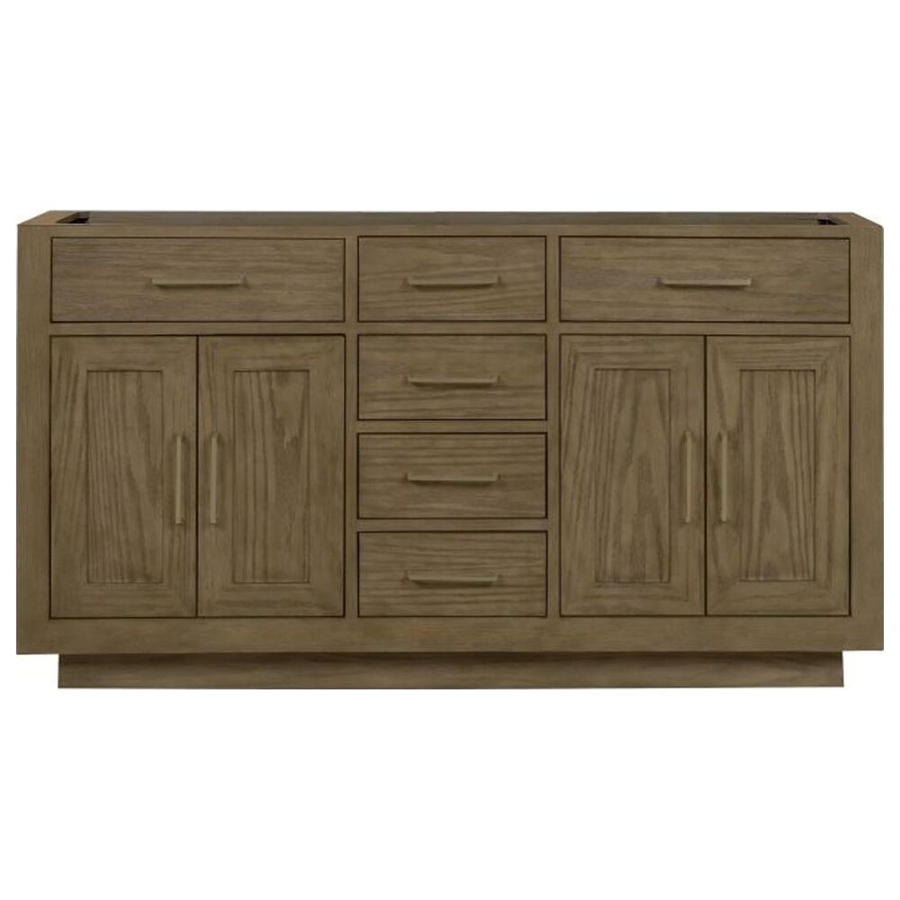 Lexora Home Abbey 60&quot; Double Bathroom Vanity in Grey Oak with 2 cm White Carrara Marble Top and Rectangular Sinks, , large