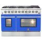 Forno Galiano 48" Freestanding Gas Range in Blue and Stainless Steel, , large