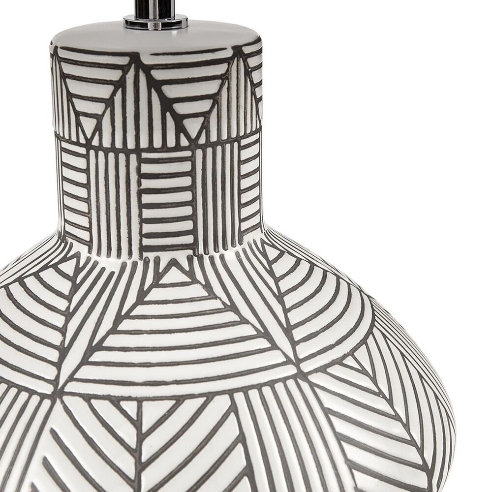 Hampton Park Agape Boho Ceramic Table Lamp in White, , large