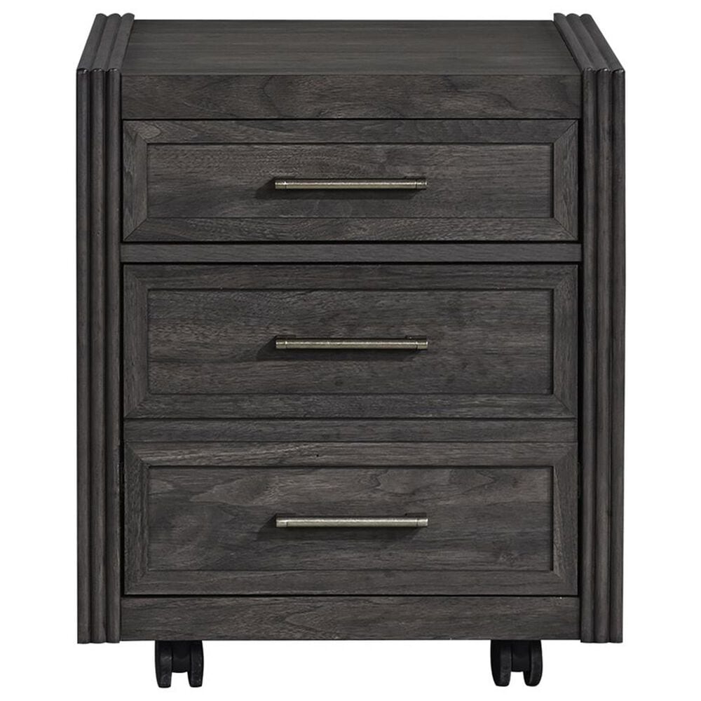 Belle Furnishings Modern Edge 3-Piece Writing Desk with Bookcase and Castered File Cabinet Set in Caffe, , large