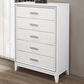 Global Furniture USA Lily 5-Drawer Chest in White and Glitter, , large