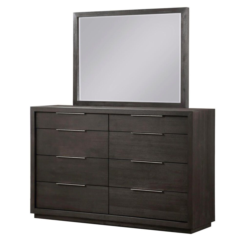 Living Essentials Oxford 8 Drawer Dresser and Mirror in Basalt Grey, , large