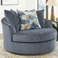 Ashley Maxon Place Oversized Swivel Accent Chair in Navy, , large