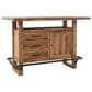 Artisan Decor Conner 3 Drawer 1 Door and Open Storage Bar in Natural and Matte Black, , large