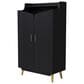 Furniture of America Leclair 7-Shelf Shoe Cabinet in Black and Gold, , large