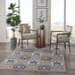 Nourison Aloha 5"3" x 7"5" Grey and Blue Indoor/Outdoor Area Rug, , large