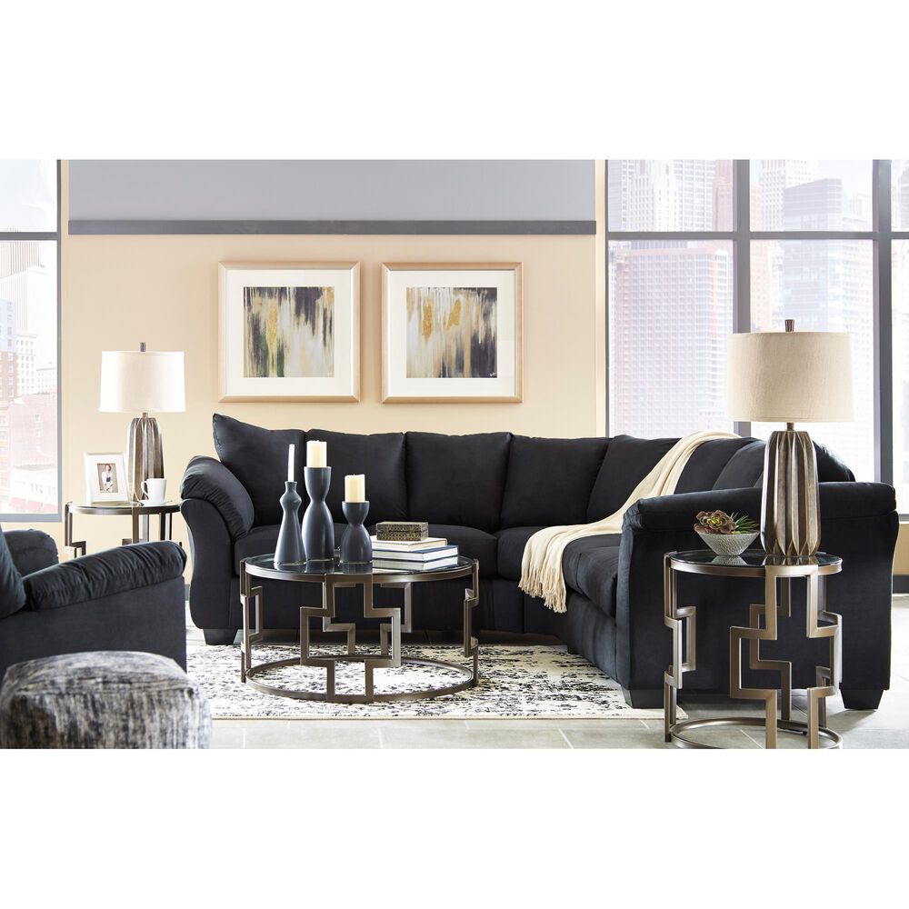 Signature Design by Ashley Darcy Stationary Full Sleeper Sofa in Black