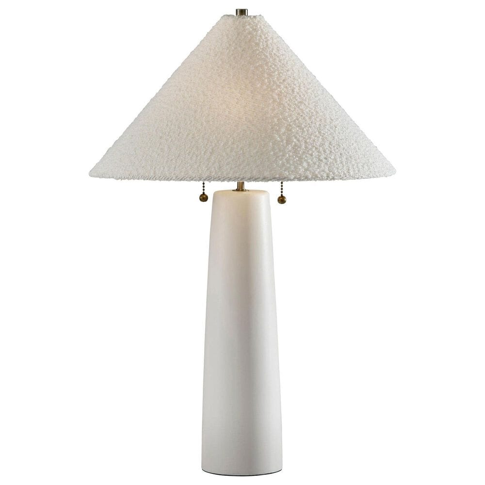 Adesso Waylon Table Lamp in White and Antique Brass, , large
