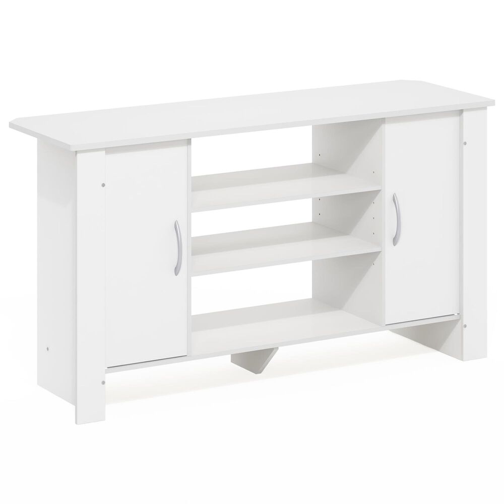 HOMLUX 42.1" Modern TV Stand Entertainment Center with 2-Door in White, , large