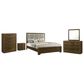 Crown Mark Lakecrest 5 Piece Queen Bedroom Set in Medium Brown, , large