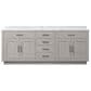 Lexora Home Abbey 84" Double Bathroom Vanity in White Oak with 2 cm White Carrara Marble Top and Rectangular Sinks, , large