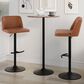 LumiSource Toriano Swivel Adjustable Bar Stool with Camel Faux Leather Upholstery in Black (Set of 2), , large