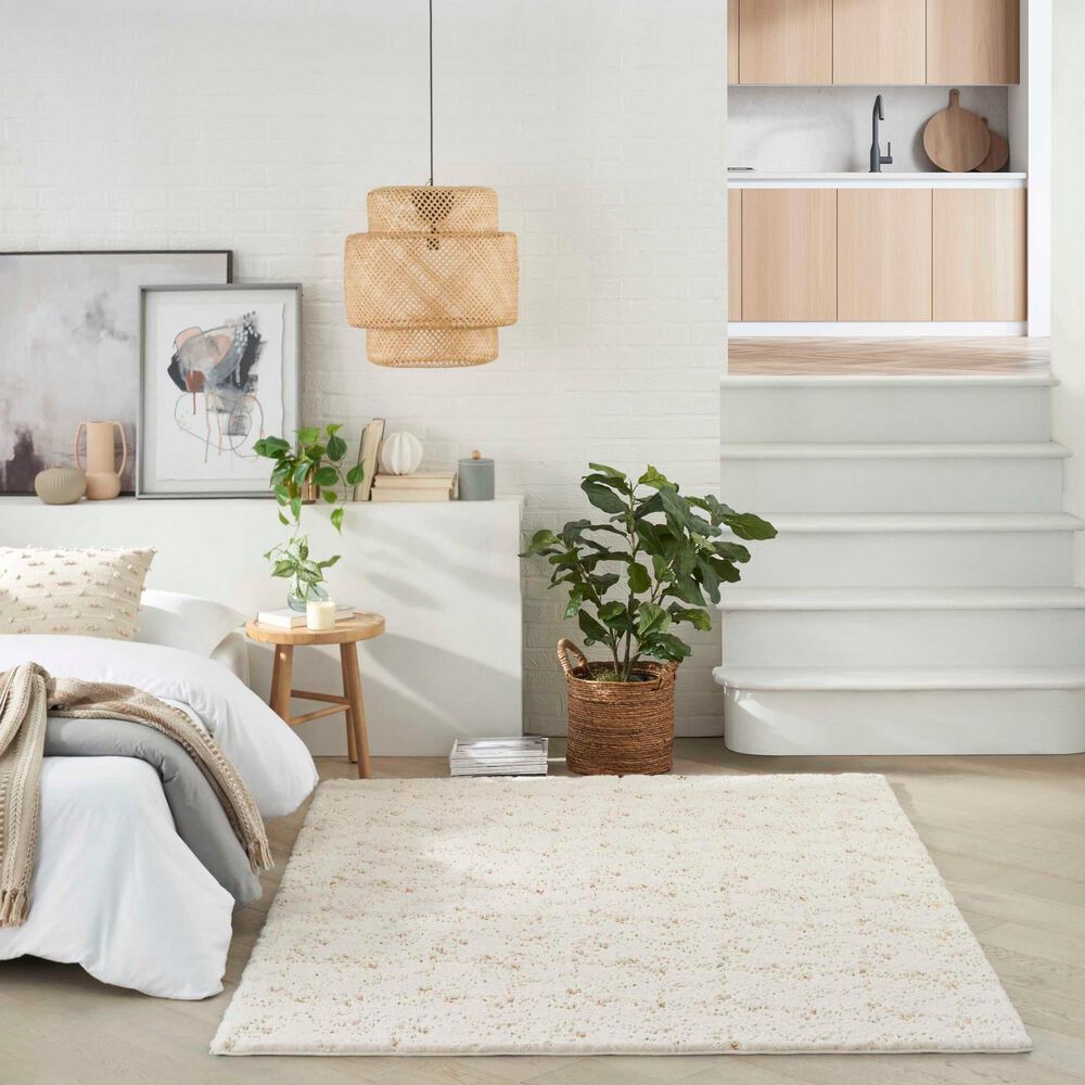 Nourison Cozy Shimmer 5&#39;3&quot; x 7&#39;3&quot; Ivory Area Rug, , large