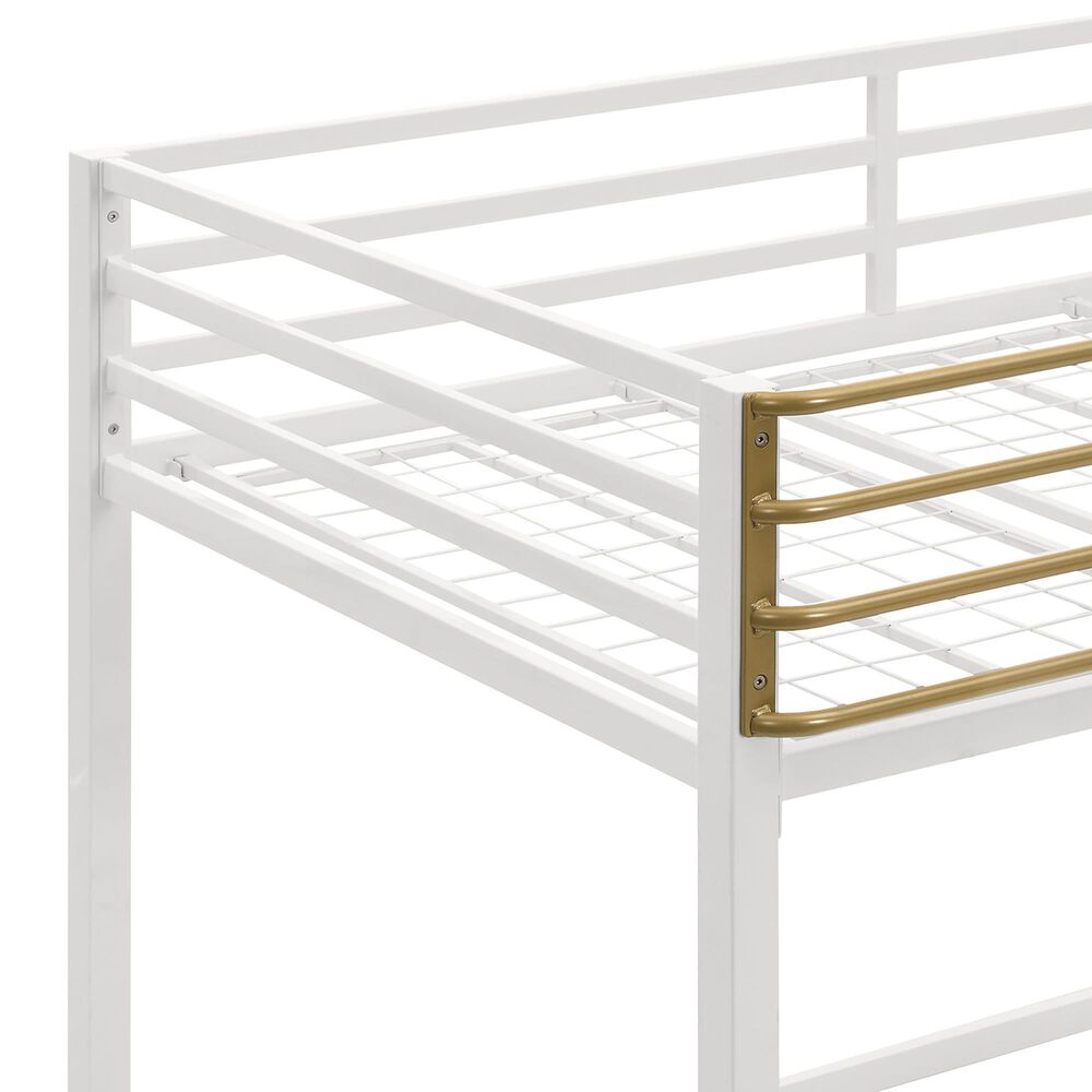 Furniture of America Haven Twin Loft Bed in White and Gold, , large