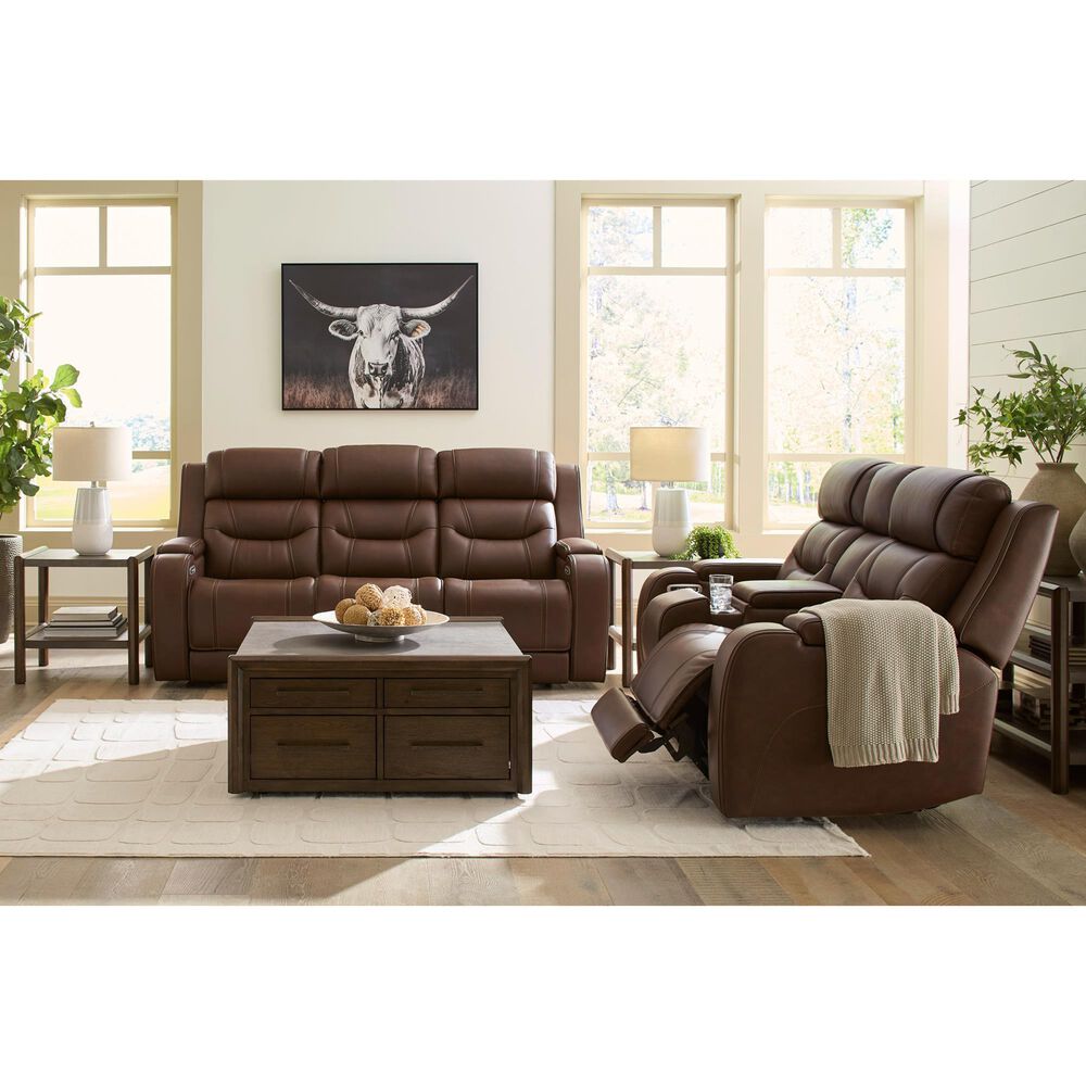 Ashley Knightington Power Reclining Loveseat in Brown, , large