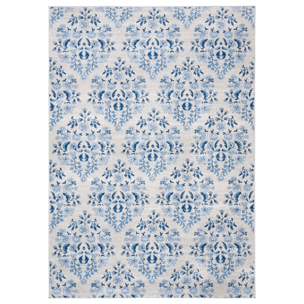 Safavieh Martha Stewart Damask 5"3" x 7"6" Cream and Blue Area Rug, , large