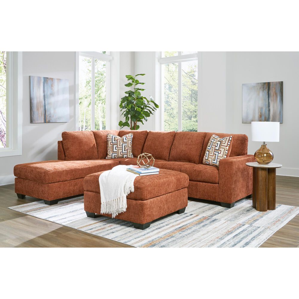 Ashley Aviemore 2-Piece Sectional with Left-Facing Chaise in Spice, , large
